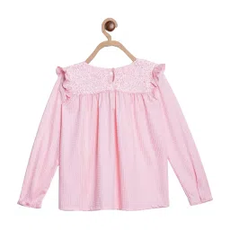 Blue Giraffe Kids Pink Self Pattern Top image 2