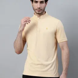 Cantabil Peach Poly Cotton Regular fit Solid T-Shirts-picture-16
