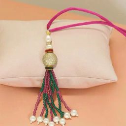 Sri Jagdamba Pearls White Imperial Lumba Thin Rakhi-picture-37