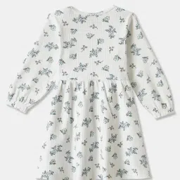 R&B Kids White Floral Regular Fit Dress image 2