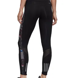 Adidas Black Printed Slim Fit Own The Run Tgt Tights image 2