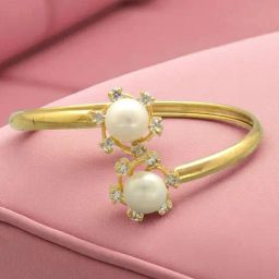 Sri Jagdamba Pearls White Glevara Pearl Cuffs Bracelet-picture-26
