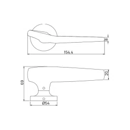 Quba Iconic Door Handle Brass ABM/W Finish, QX 2034 image 2