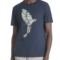 Antony Morato Blue Cotton Regular Fit Printed T-Shirt-image-84