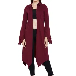 Hypernation Maroon Cotton Shrug image 1