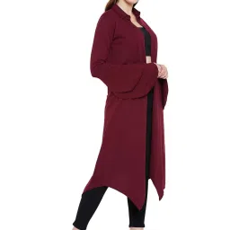 Hypernation Maroon Cotton Shrug image 3