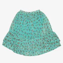 Kiddopanti Kids Green Floral Print Skirt image 2
