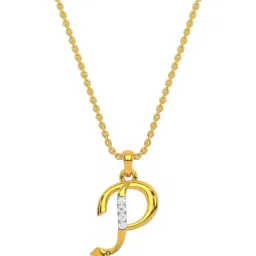 Kisna Diamond & Gold Jewellery 14k Alphabet P Pendant-picture-44