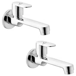Cliquin Oppo Brass Wall Mount Chrome Finish Long Body Bib Cock with Wall Flange (Pack of 2 Pcs)-picture-22