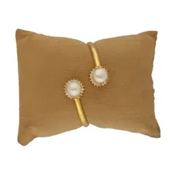 Sri Jagdamba Pearls White Jacine Pearl Cuffs Bracelet image 2