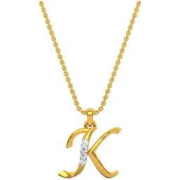 Kisna Diamond & Gold Jewellery 18k Alphabet K Pendant-image-67