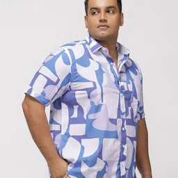 Big Hello - The Plus Life Plus Size Abstract Printed Short Sleeves Cotton Shirt image 4