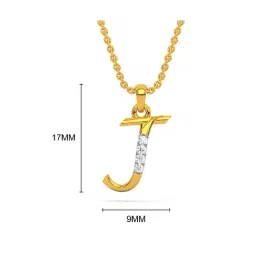Kisna Diamond & Gold Jewellery 14k Alphabet J Pendant image 5