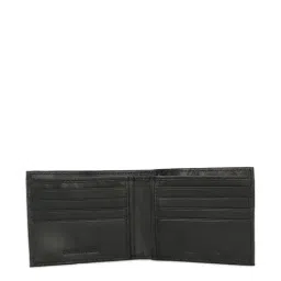 Louis Philippe Men Black Solid Bifold Made from Premium Leather Card Wallet image 3