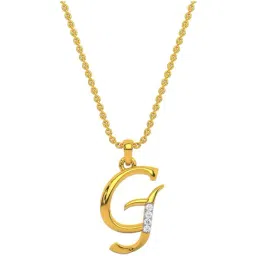 Kisna Diamond & Gold Jewellery 18k Alphabet G Pendant-picture-19