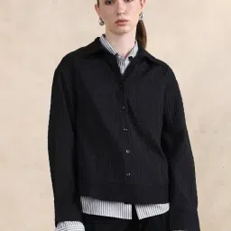 RAREISM Black Cotton Blend Solid Long Sleeves Shirt-picture-29