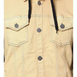 Campus Sutra Yellow Full Sleeves Hooded Jacket image 4