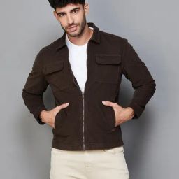Code By Lifestyle Tan Cotton Regular Fit Jacket-picture-11