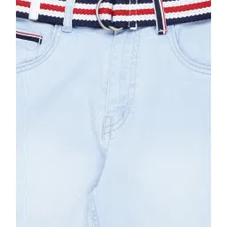 Gini & Jony Boys Light Blue Solid Jeans With Belt image 3