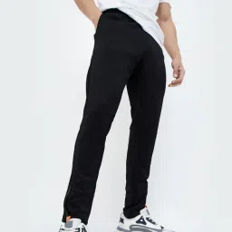 KAPPA Black Regular Fit Logo Print Sports Trackpants-image-3