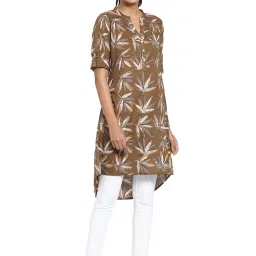 Bewakoof Brown Cotton Printed Straight Kurti image 4