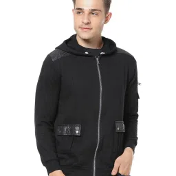 Campus Sutra Black Full Sleeves Hooded Jacket image 1