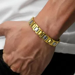 RKB Sales Men Stainless Steel 18K Gold-Plated Link Bracelet-picture-40