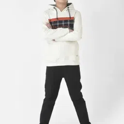 Crimsoune Club Kids White & Brown Printed Full Sleeves Sweatshirt image 5