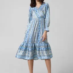 Only Blue & White Printed Midi Dress-picture-40
