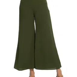 Office & You Green Mid Rise Palazzos image 1