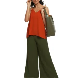 Office & You Green Mid Rise Palazzos image 5