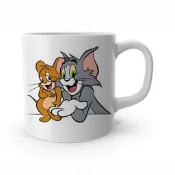 Mr UVD White & Grey Cartoon Characters Printed Ceramic Glossy Mug-picture-32