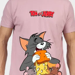 Greylongg Men Tom & Jerry Graphic Printed Round Neck T-shirt image 3