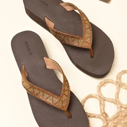 Rocia Women Diamond Studded Wedge Sandals-picture-16