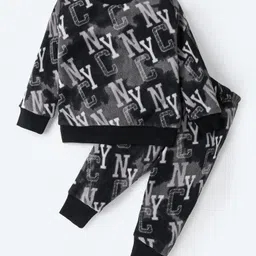 CrayonFlakes Full Sleeves Graphic Polar Fleece Sweatshirt & Joggers Set - Grey-image-85