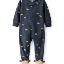 Carter's Full Sleeves Footed Sleepsuit with Animal Print - Navy Blue-picture-14