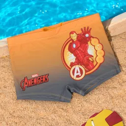 Marvel by Yellow Bee Avengers Featuring Iron Man Printed Swim Trunks - Orange & Grey-image-79
