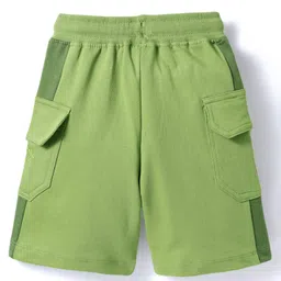 Babyhug Terry Knit Mid Thigh Length Cut & Sew Adventure Text Printed Shorts With Side Pockets - Green image 2