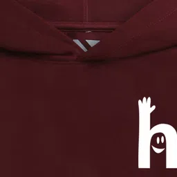 NUSYL Cotton Fleece Unisex Full Sleeves Hi Print Hooded Sweatshirt - Maroon image 4
