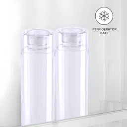 Aura White & Green Set of 6 Plastic Solid Water Bottle image 4