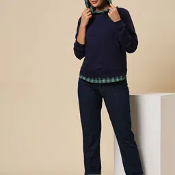 Chemistry Women Checked Sweatshirt-image-76