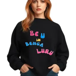 SALUJA FABRICS Women Typography Printed Round Neck Sweatshirt-picture-32