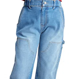 Olele Denim Woven Mild Washed Jeans - Blue image 5