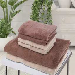 BIANCA Set Of 6 Solid 500 GSM Pure Cotton Zero-Twist Ultra-Fluffy Towels image 1