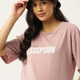 DressBerry Printed Pure Cotton Oversized Longline T-shirt-image-39