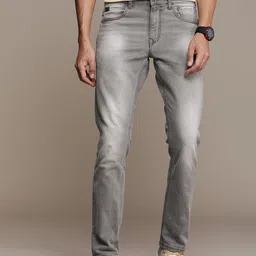 WROGN Men Straight Fit Heavy Fade Stretchable Jeans-image-74