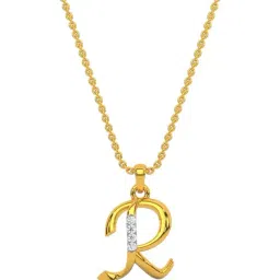 Kisna Diamond & Gold Jewellery 14k Alphabet R Pendant-picture-36