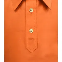 A.T.U.N. Orange & Black Solid Full Sleeves Pathani Kurta with Pyjamas image 4