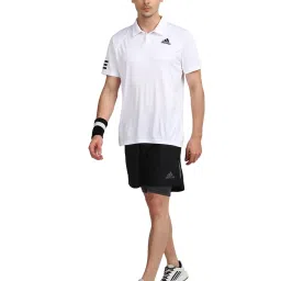 Adidas Club 3STR White & Black Regular Fit Polo T-Shirt image 5