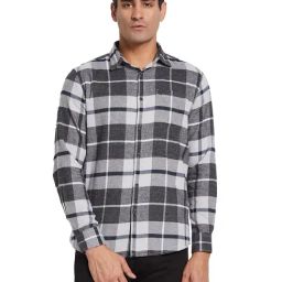 METTLE Grey Regular Fit Checks Shirt-picture-40